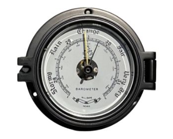 PRESENTER: Barometer, marin look – Gjuten, svart 120/85mm