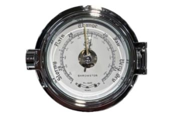 PRESENTER: Barometer, marin look – Gjuten, krom 120/85mm