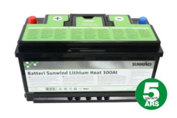 Energi: Batteri Sunwind Lithium Heat 100Ah 12V