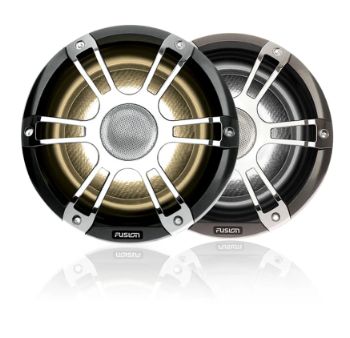 Vit 7,7-tumssportmarinhögtalare på 330 W med koaxialanslutning och CRGBW-lysdiodsbelysning